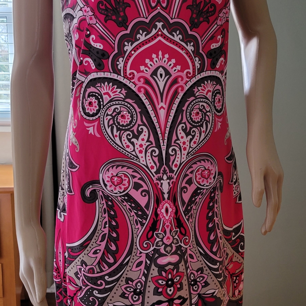 INC Pink and Black Print Dress